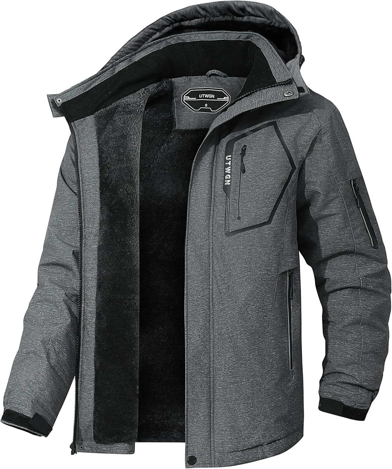 Men's Ski Jacket Winter Warm Snow Coat Waterproof Windbreaker Hooded Work Outerwear Snowboarding Jackets