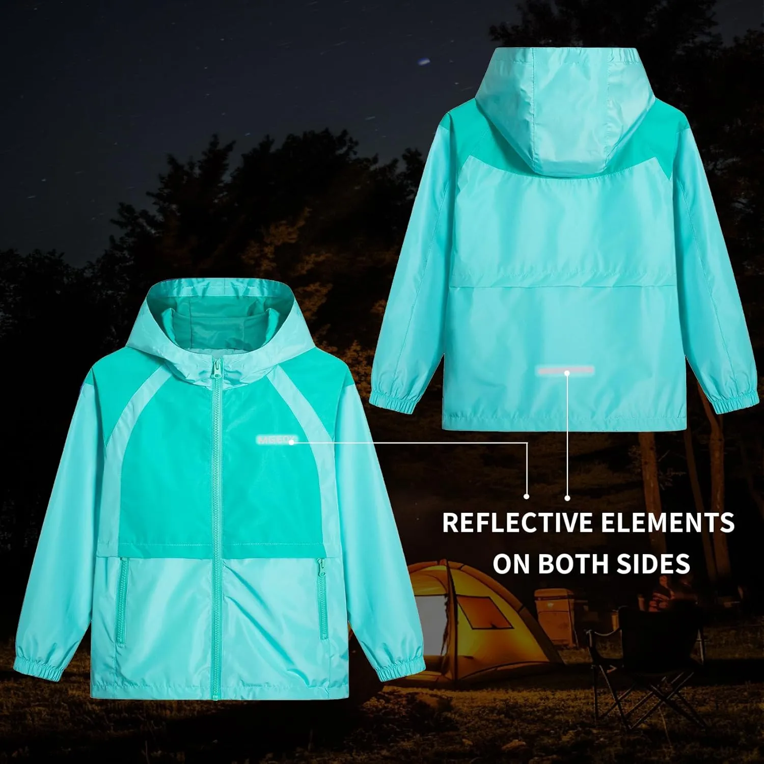 MGEOY Kids Rain Jackets Waterproof with Hood Lightweight Rain Coats for Girls Boys