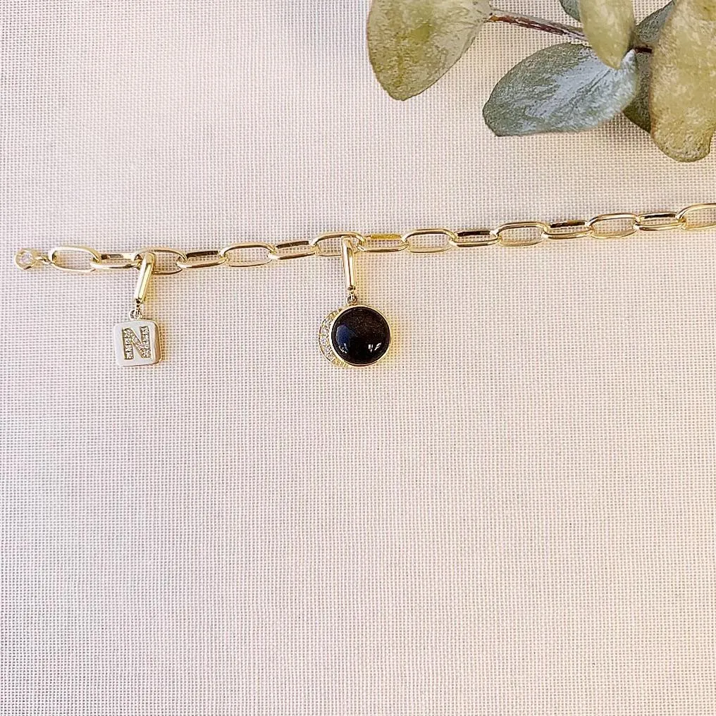 Mini Initial Plaque Clip Charm