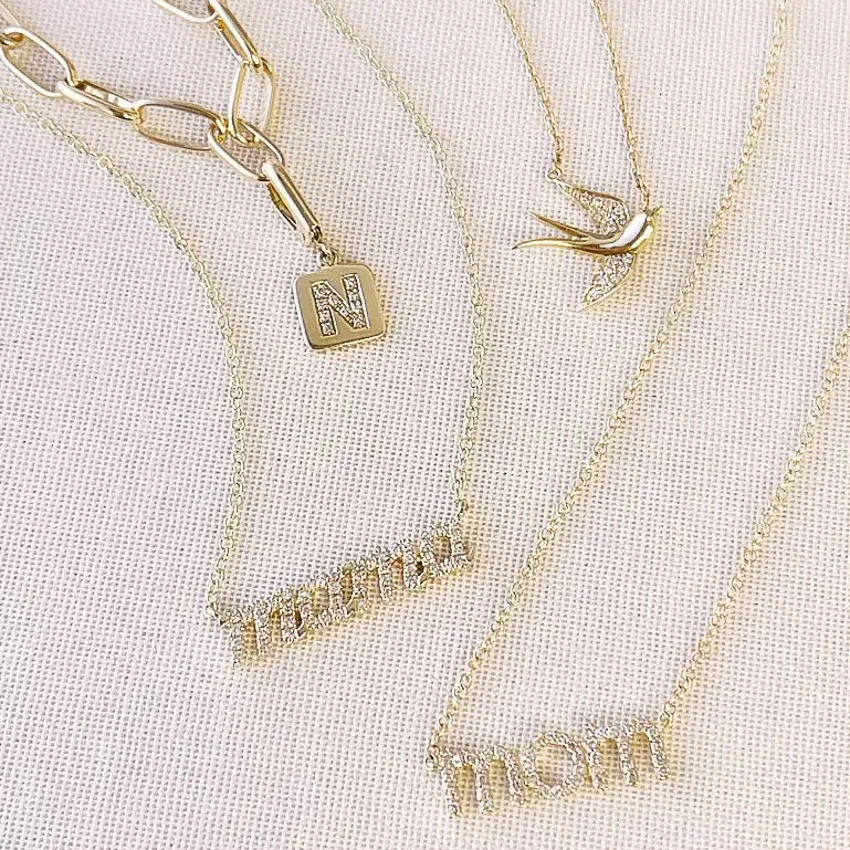 Mini Initial Plaque Clip Charm
