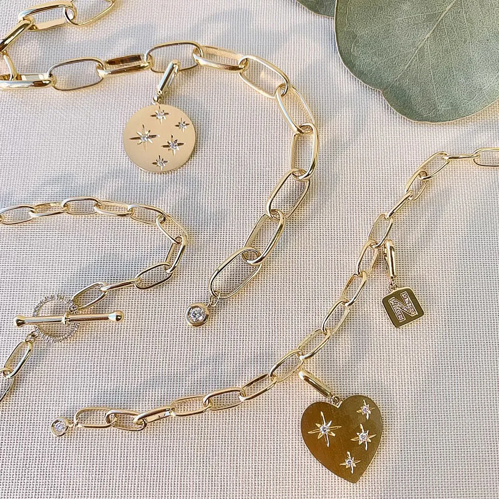 Mini Initial Plaque Clip Charm