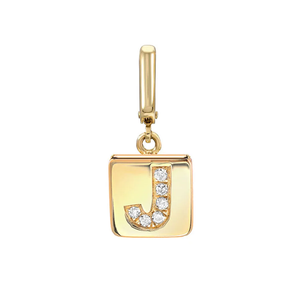 Mini Initial Plaque Clip Charm