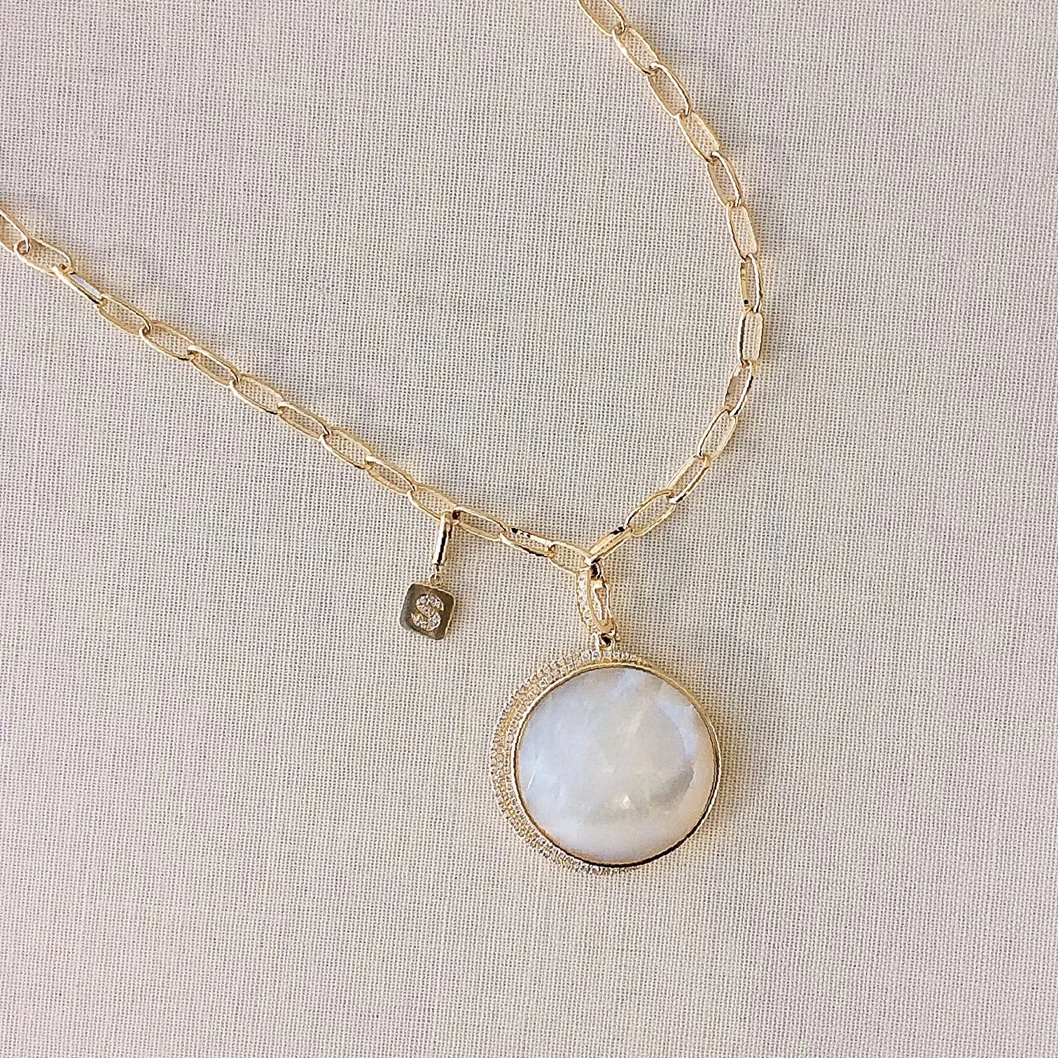 Mini Initial Plaque Clip Charm