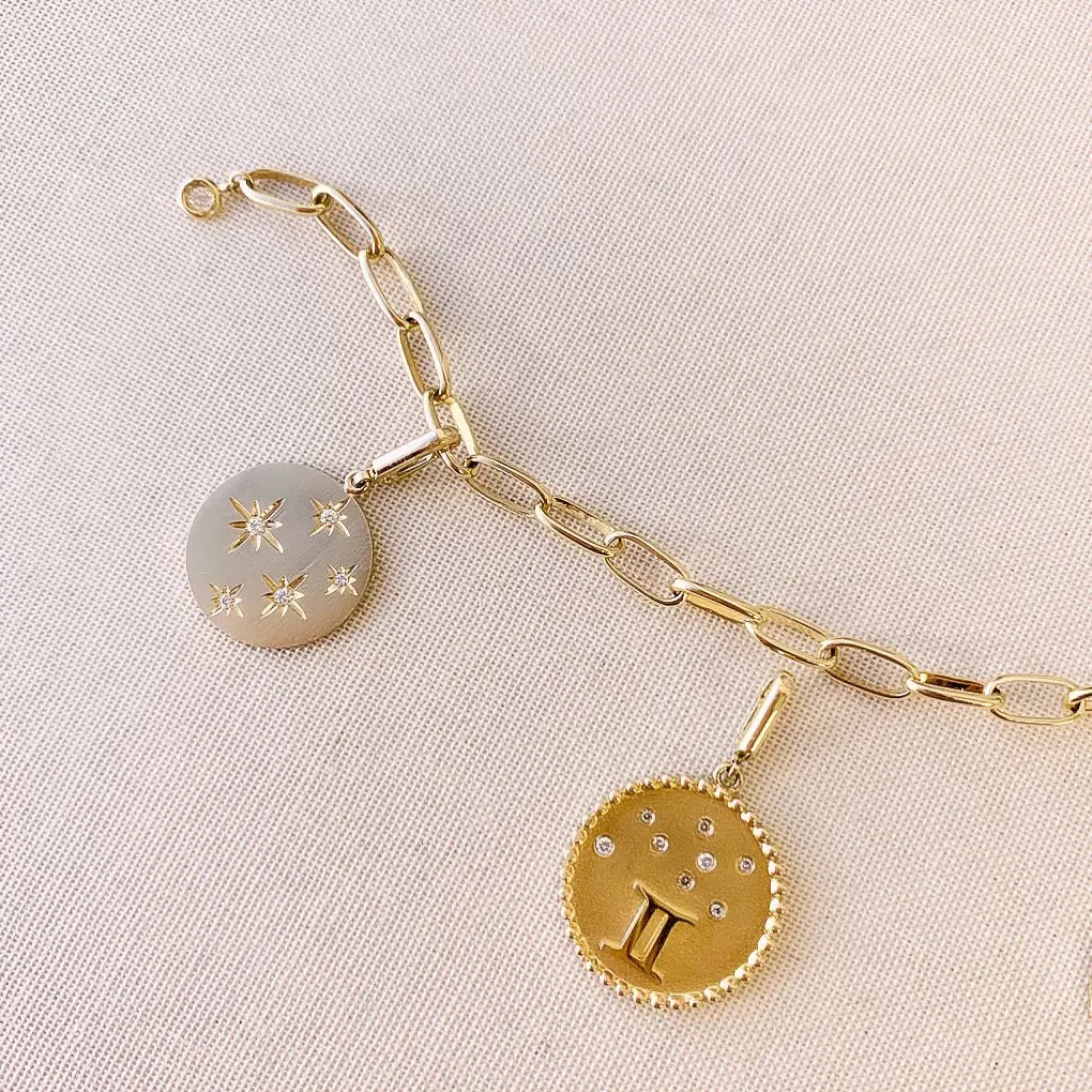 Mini Initial Plaque Clip Charm