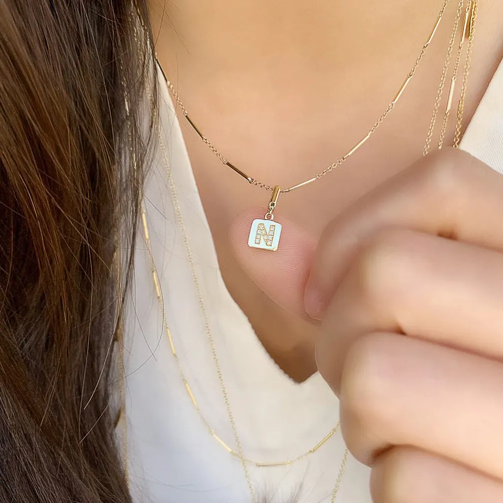 Mini Initial Plaque Clip Charm