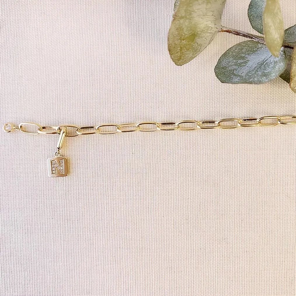 Mini Initial Plaque Clip Charm