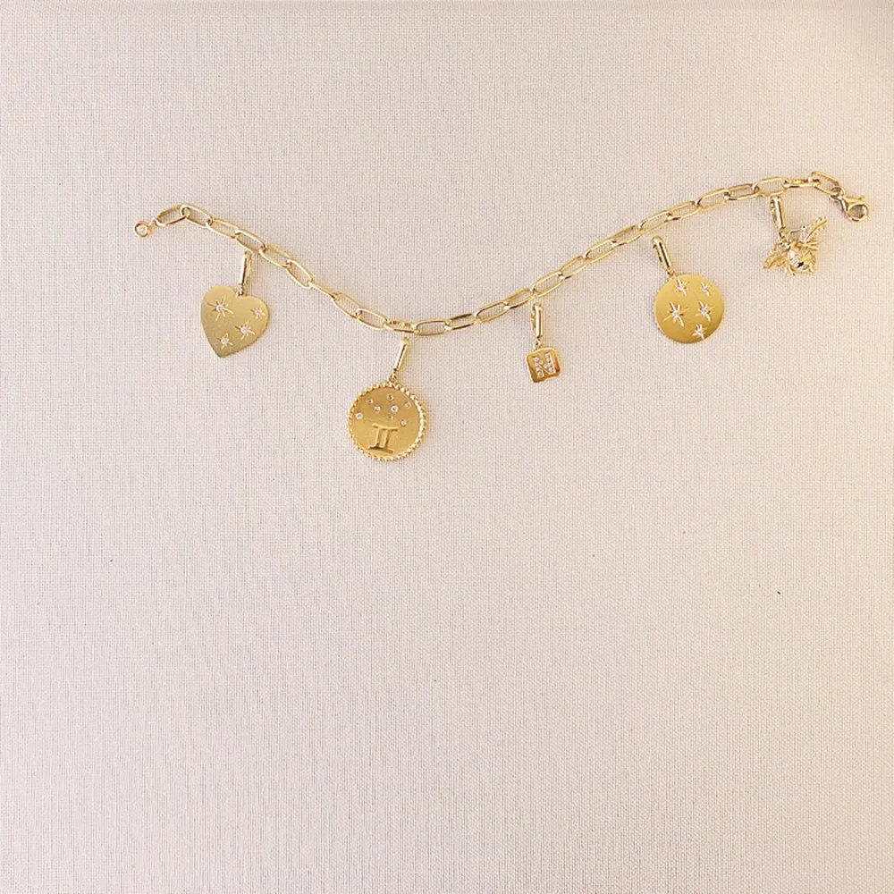Mini Initial Plaque Clip Charm