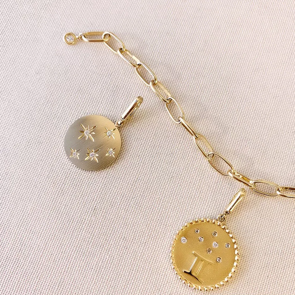 Mini Initial Plaque Clip Charm