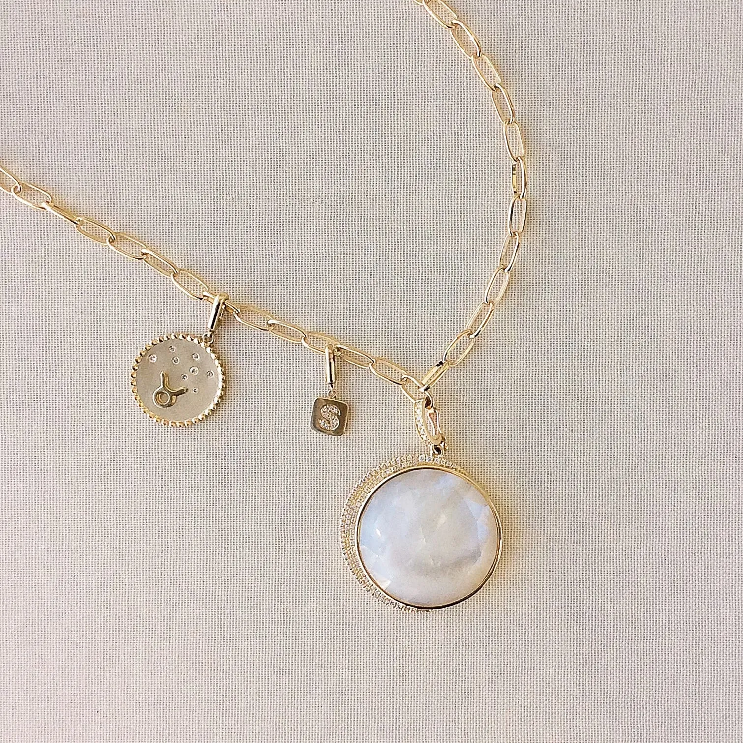 Mini Initial Plaque Clip Charm