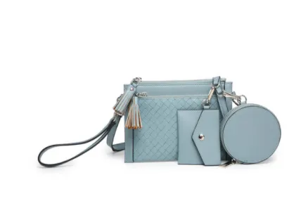Mirabel Woven Double Zip Crossbody Bag w Wallet