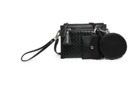Mirabel Woven Double Zip Crossbody Bag w Wallet