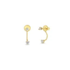 Mixed Round Diamond Stud Ear Jackets