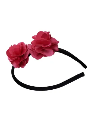 Onpink 2 flowers on Black Satin