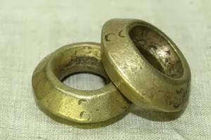 Pair of Antique Ethiopian Brass rings with "eyes"