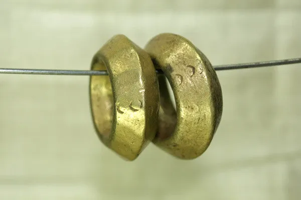 Pair of Antique Ethiopian Brass rings with "eyes"