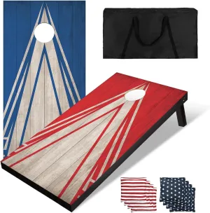 PetGirl Wood Cornhole Boards Set, Indoor & Outdoor Corn Hole Games for Adults Kids, Corn Hole Sets with Carry Case & 8 Bean Bags, Toss Game for Yard, Backyard, Beach