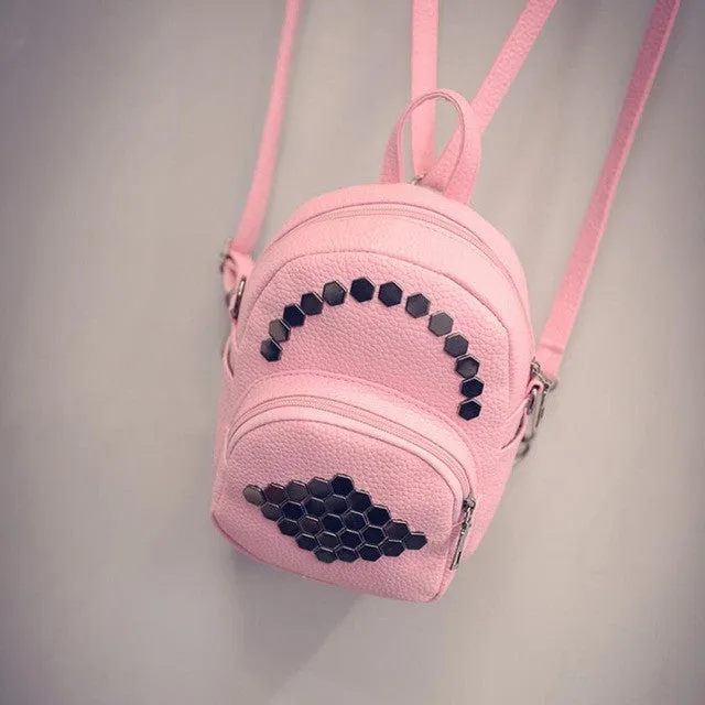 PICK YOUR COLOR: Studded Solid Color Mini Backpack, Super Chic