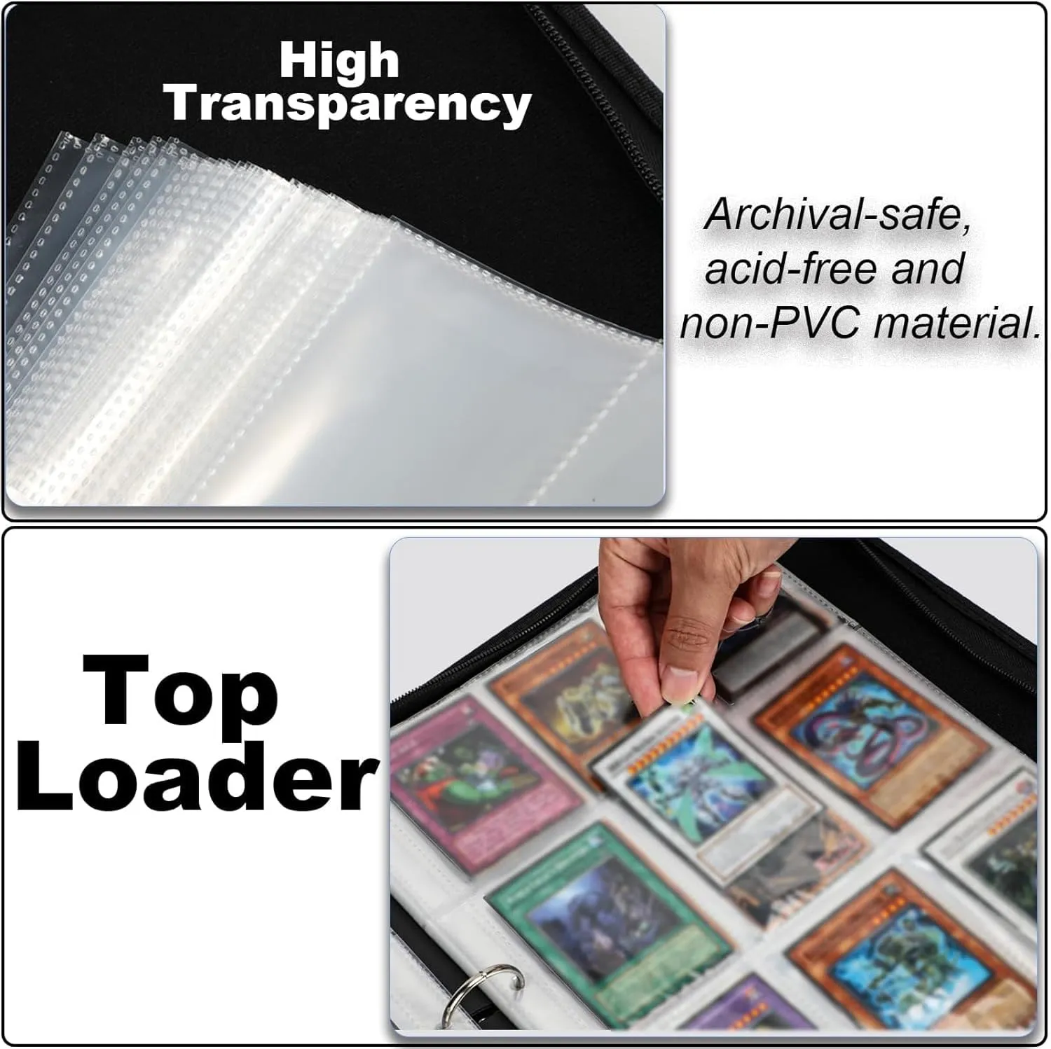 Premium Binder Compatible with Lorcana Tarding Cards 990 Pockets Collectible Card Holder for Sports Cards and other TCG Trading Cards with 55 Sleeves.