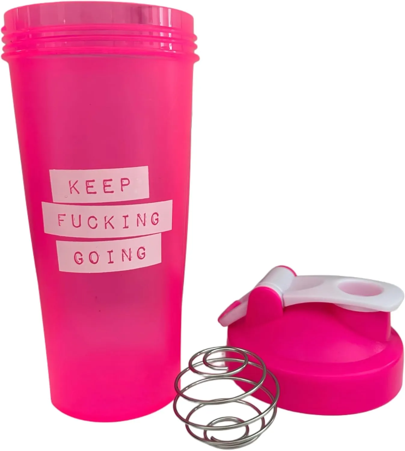 Protein Shaker Bottle with Mixer Ball, Motivational 20 oz