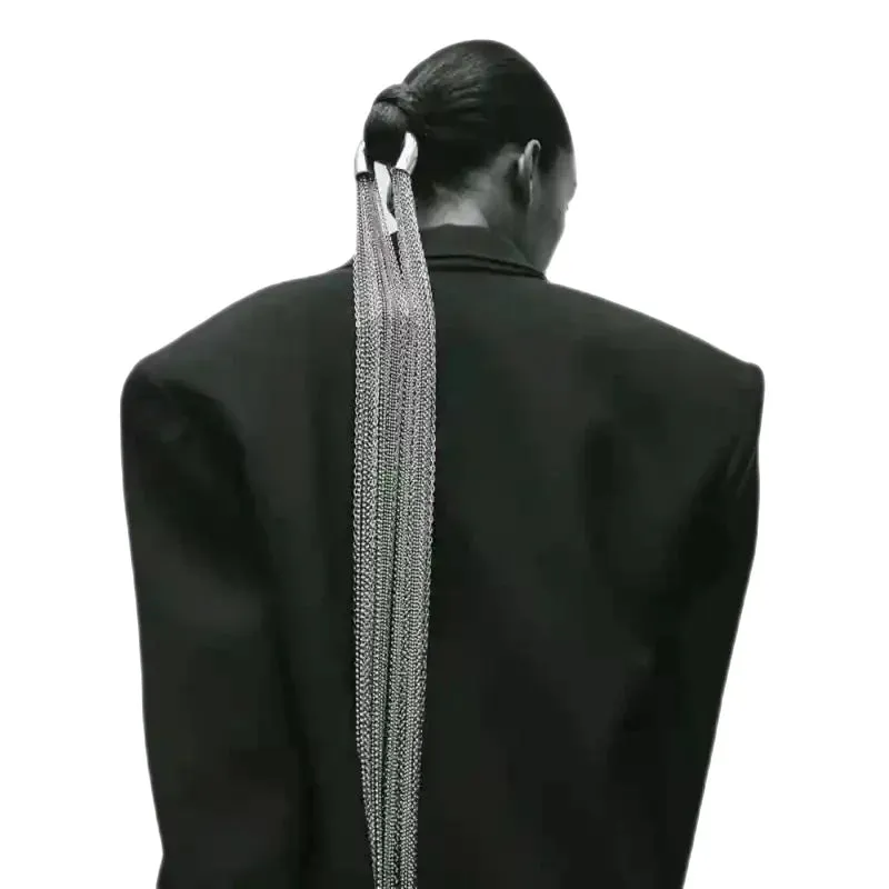 Punk Style Hair Pins With Long Tassels and Metal Chain