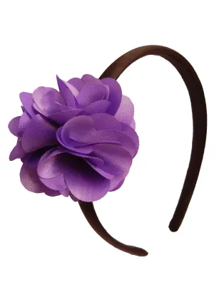Purple flower on Blk Satin