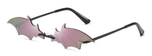 Purple Holographic Bat Wing Sunglasses