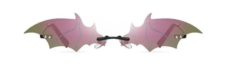 Purple Holographic Bat Wing Sunglasses