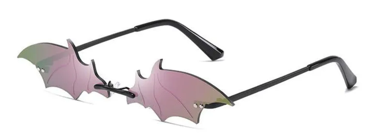 Purple Holographic Bat Wing Sunglasses