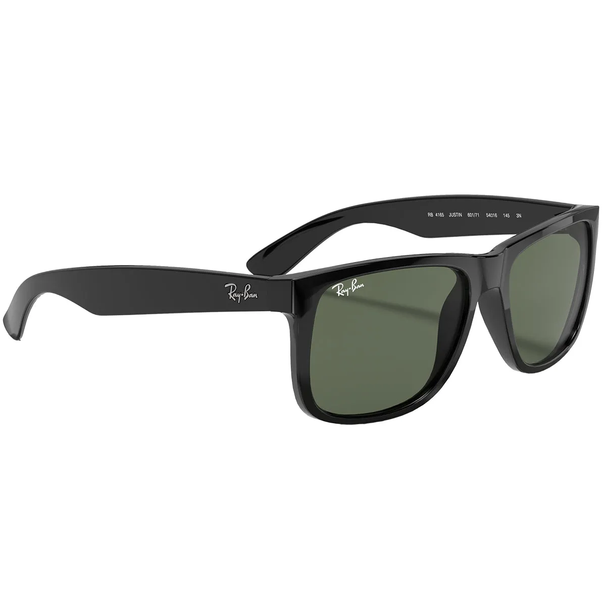 Ray-Ban Justin Classic Sunglasses - Polished Black/Green