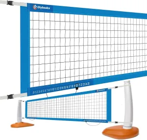 Reinforced Anti-UV Replacement Pool Volleyball Net with Scoring Clamps, 15-29 ft Adjustable Length - Easy Set Up and Long Lasting