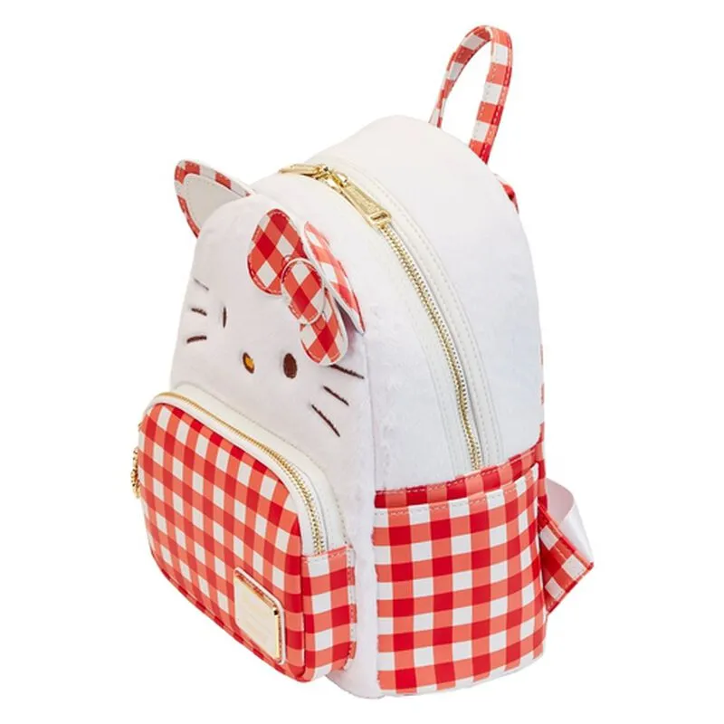 Sanrio Mini Backpack Hello Kitty Fuzzy Gingham Loungefly