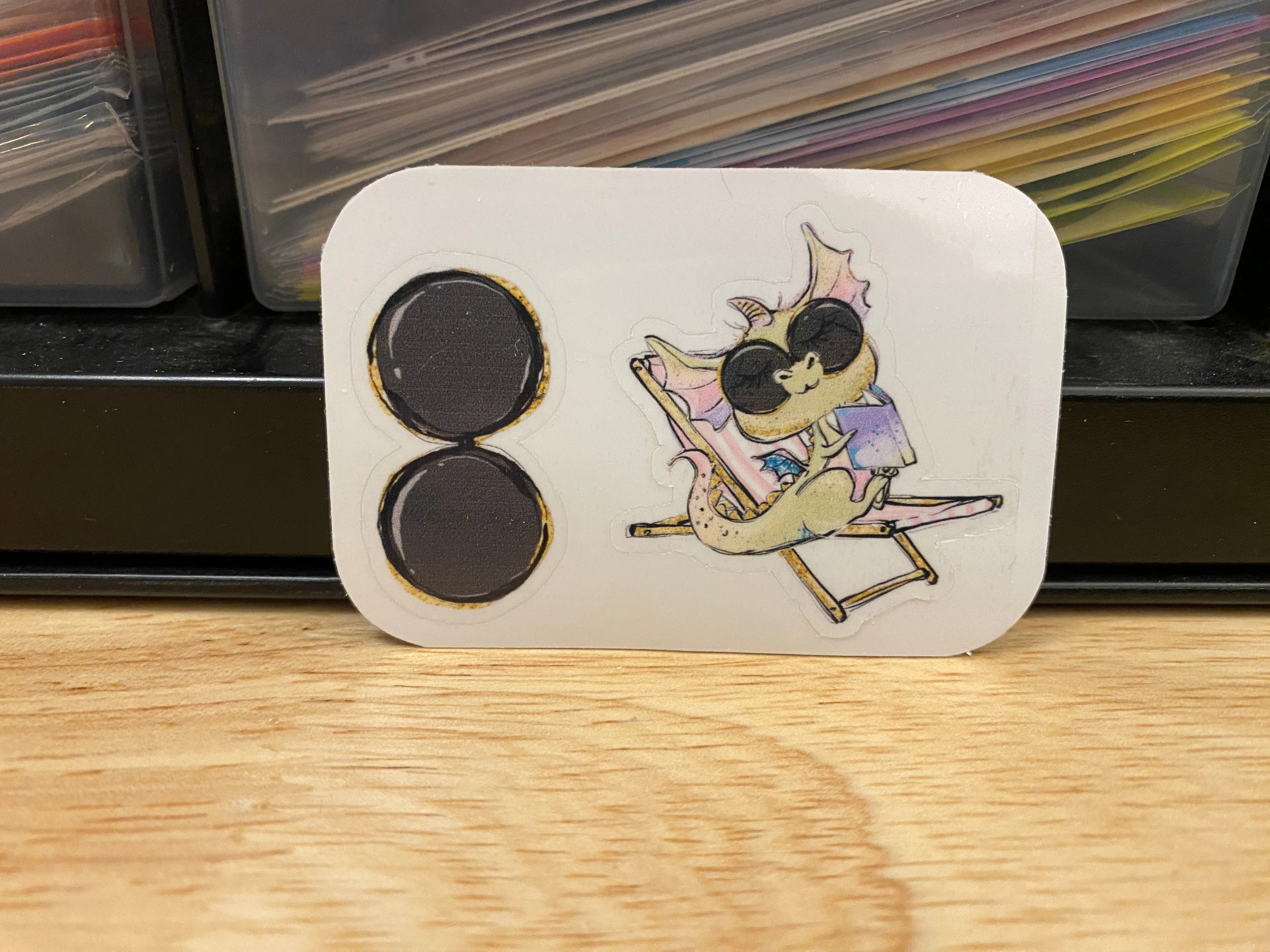 Set of two stickers sunglasses and a dragon with sunglasses, dragon sticker, sunglasses dragon stickers