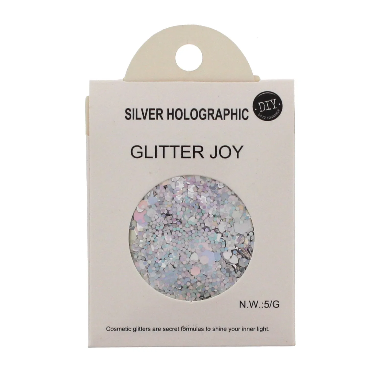Silver Holographic - Assorted Design Glitter for Skin, Hair & Nails