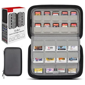 sisma 72 Game Case Compatible with Nintendo Game Cartridges Fits 40 Switch Games & 32 DS 3DS Games, Game Card Holders Organizer Storage Bag