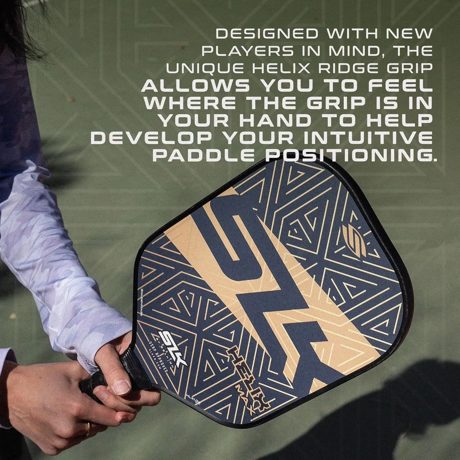 SLK Helix Pro Pickleball Paddle | Carbon Fiber & Fiberglass Hybrid Face | Thermoformed Carbon Fiber Core | Unmatched Control