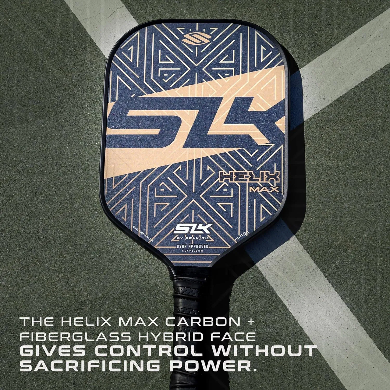 SLK Helix Pro Pickleball Paddle | Carbon Fiber & Fiberglass Hybrid Face | Thermoformed Carbon Fiber Core | Unmatched Control
