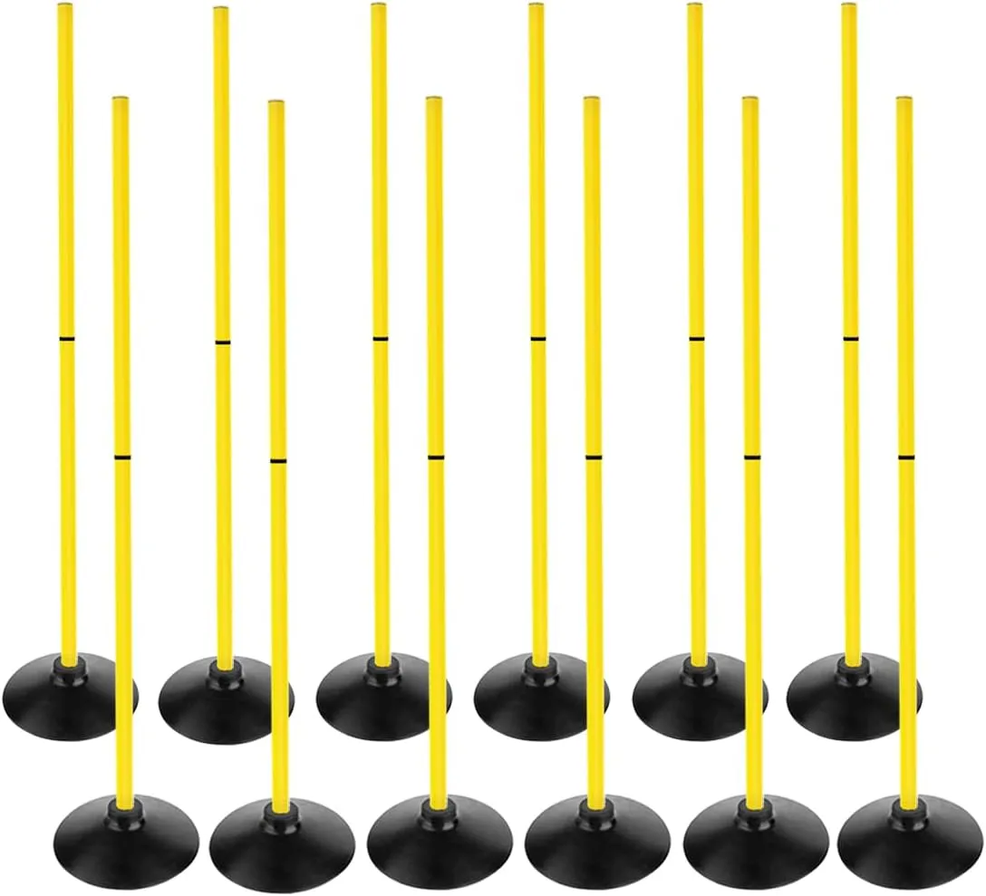 Soccer Agility Poles Set Detachable Sports Trainning Speed Pole Slalom Poles with Rubber Base Sport Traning Equipment