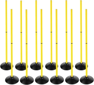 Soccer Agility Poles Set Detachable Sports Trainning Speed Pole Slalom Poles with Rubber Base Sport Traning Equipment