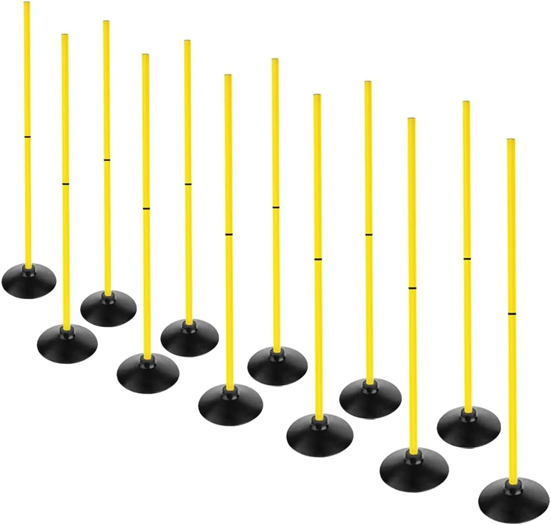 Soccer Agility Poles Set Detachable Sports Trainning Speed Pole Slalom Poles with Rubber Base Sport Traning Equipment