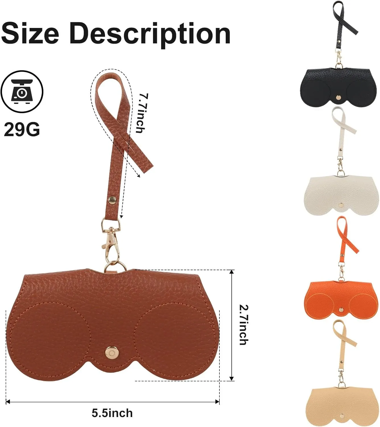 Soft Leather Sunglasses Bag, Portable Leather Glasses Case Holder Sunglasses Pouch, glasses Organizer Bag with Strap