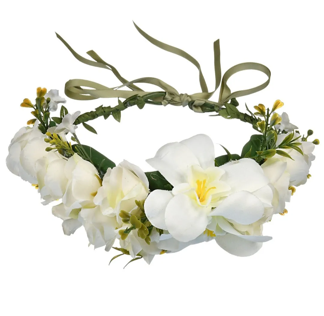 Spring Bohemian Rose Crown