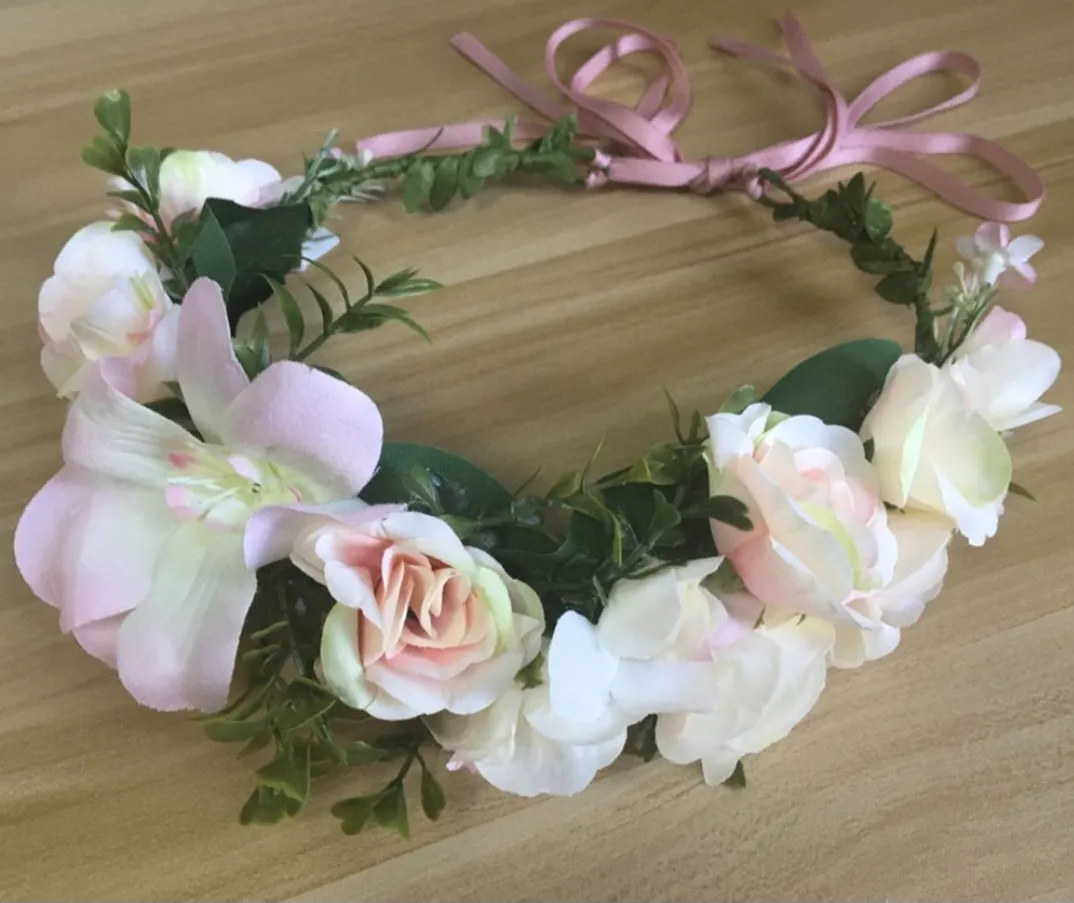Spring Bohemian Rose Crown
