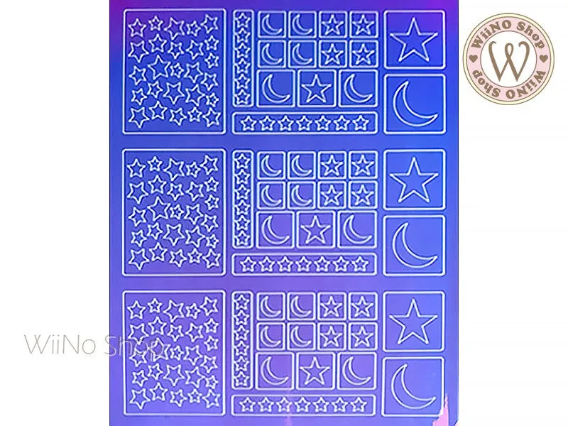 Star Moon Holographic Film Adhesive Sticker - 1 pc (TTZ01-8)