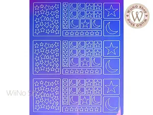 Star Moon Holographic Film Adhesive Sticker - 1 pc (TTZ01-8)