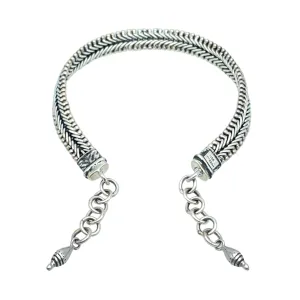 Tabra Jewelry 925 Sterling Silver Braided Adjustable Anklet Connector Chain AK30