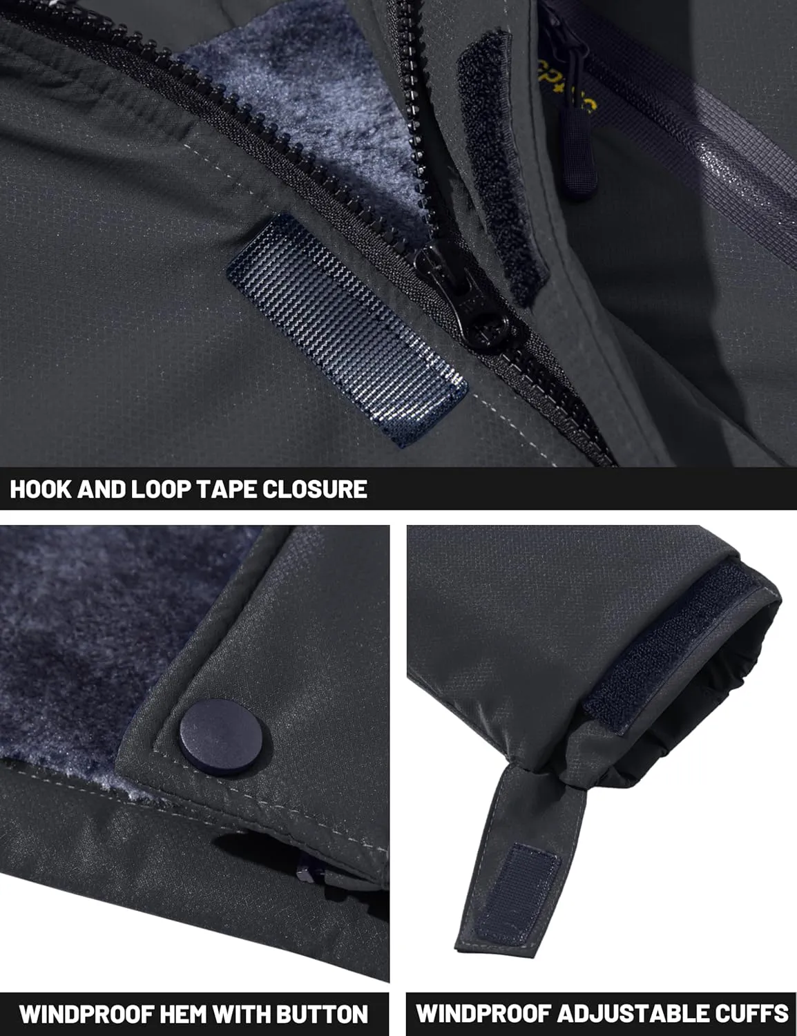 TACVASEN Men's Winter Skiing Jackets Water Resistant Fleece Coats Insulated Thermal Snowboard Jacket Parka Raincoat with Hood