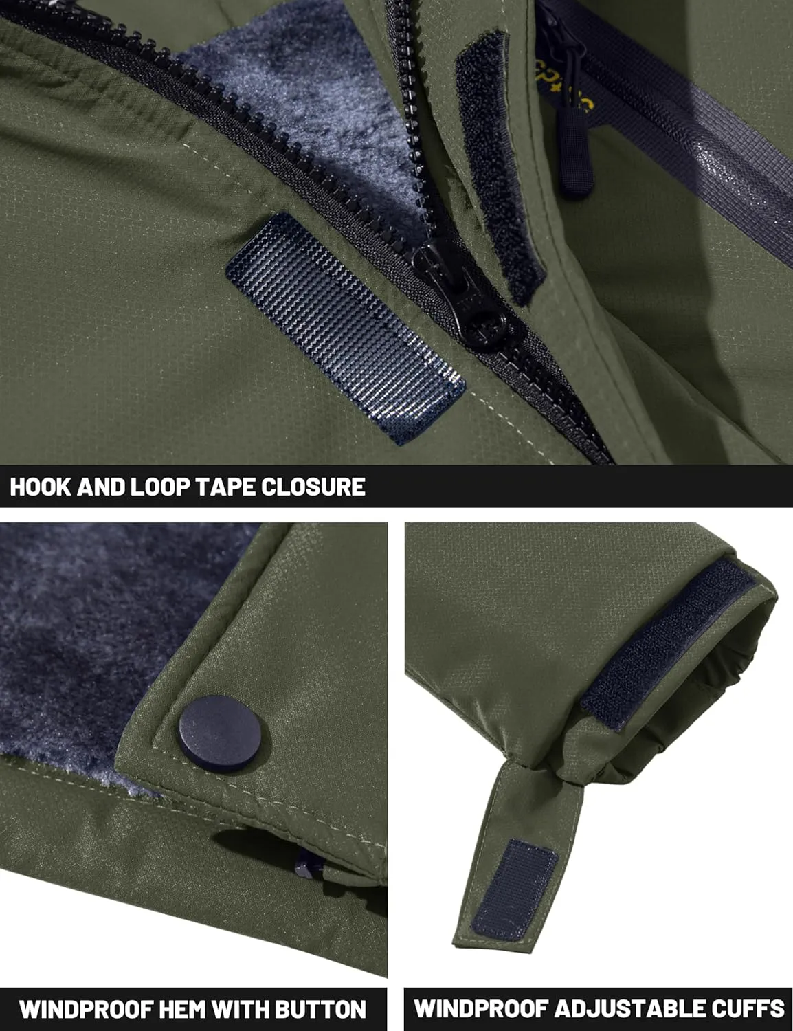 TACVASEN Men's Winter Skiing Jackets Water Resistant Fleece Coats Insulated Thermal Snowboard Jacket Parka Raincoat with Hood