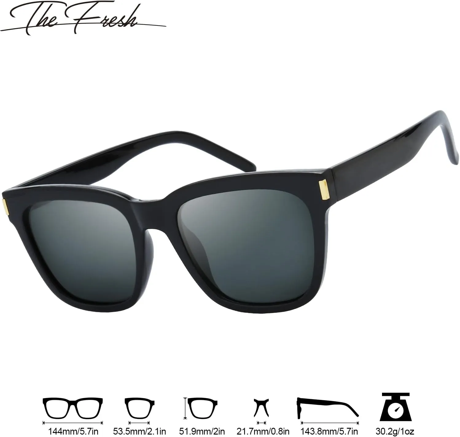 The Fresh Women's Polarized Fashion Tip Pointed Cateye Sunglasses - Gift Box Package