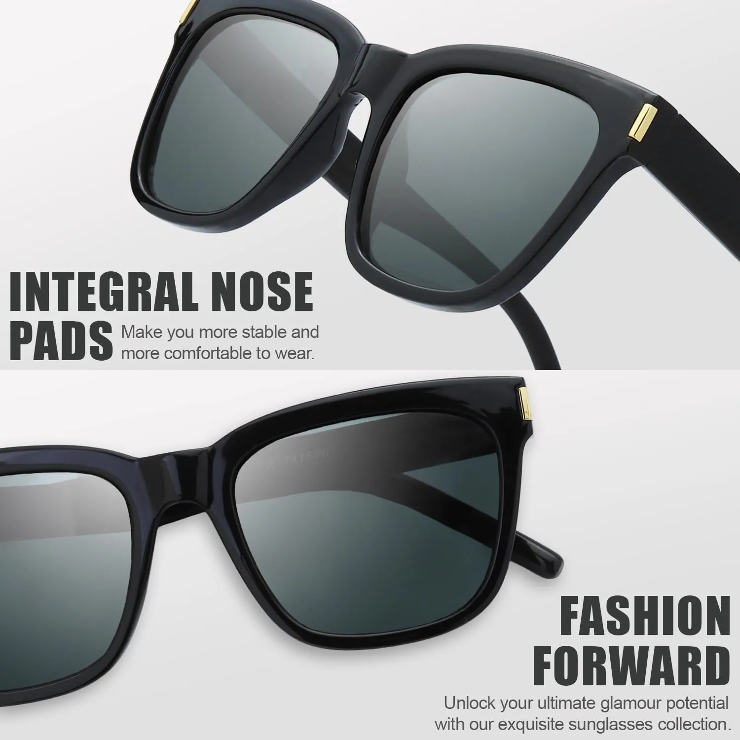 The Fresh Women's Polarized Fashion Tip Pointed Cateye Sunglasses - Gift Box Package