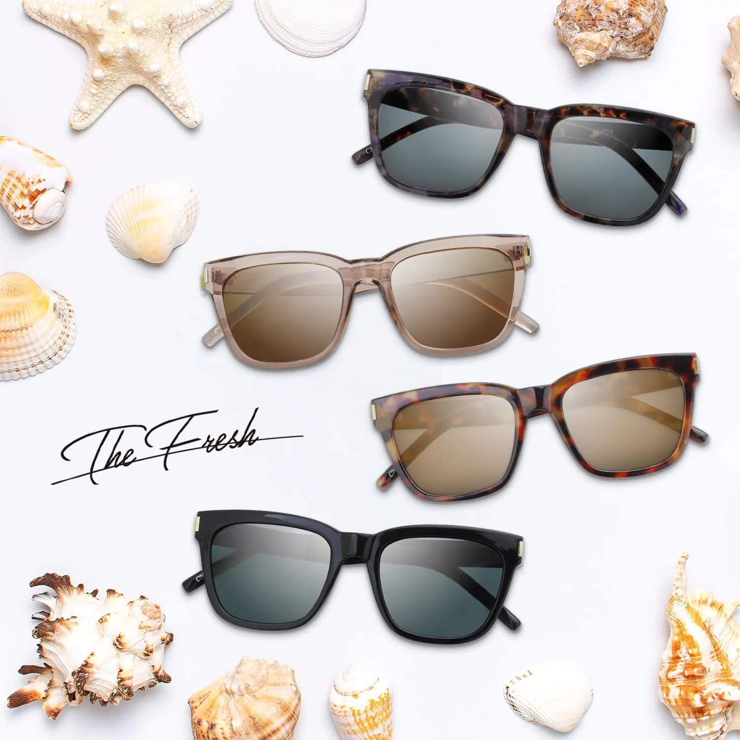 The Fresh Women's Polarized Fashion Tip Pointed Cateye Sunglasses - Gift Box Package